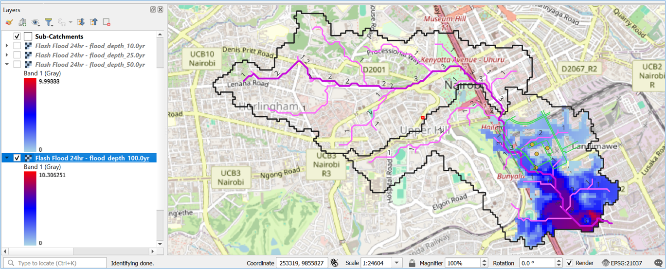 Feb-May 2026 Seasonal Rains - 100 Year Flood Depth